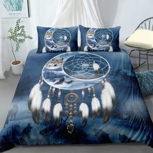 wolf tribal style printed bedding set bedroom decor 1495