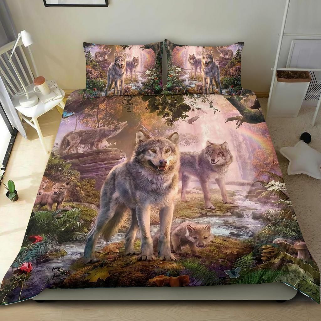 wolf wild world bedding set bedroom decor 1617