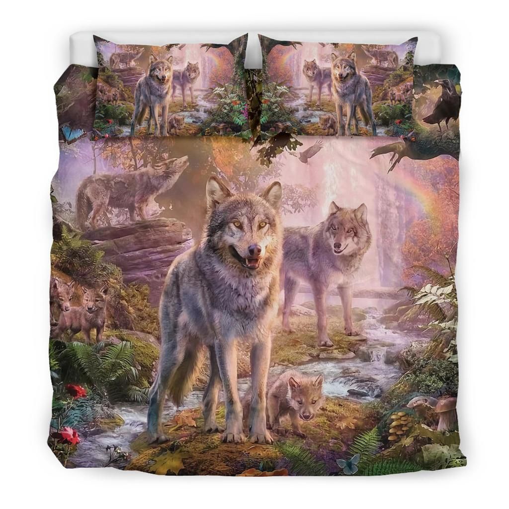 wolf wild world bedding set bedroom decor 2325