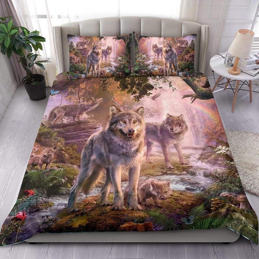 wolf wild world bedding set bedroom decor 8812
