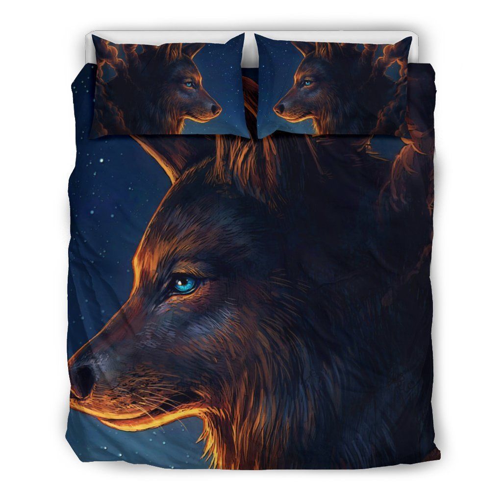 wolf with blue eyes bedding set bedroom decor 4028