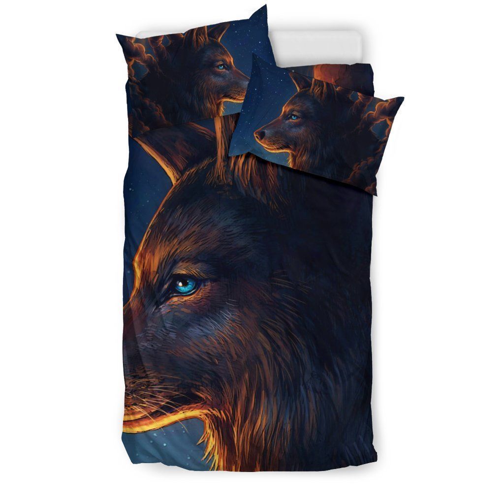 wolf with blue eyes bedding set bedroom decor 4175