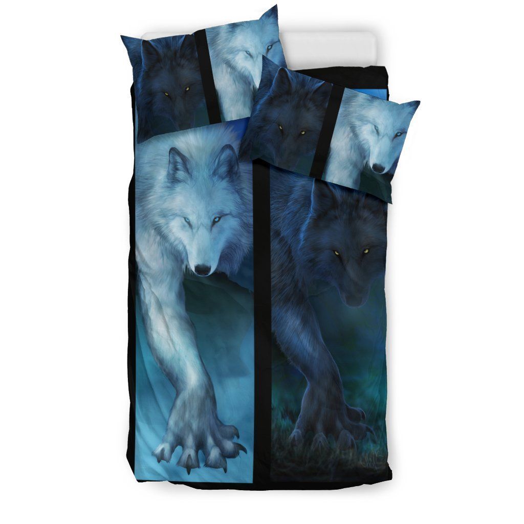 wolf with red eyes bedding set bedroom decor 4752
