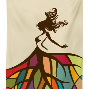 woman colorful skirt art 3d printed tablecloth table decor 4426
