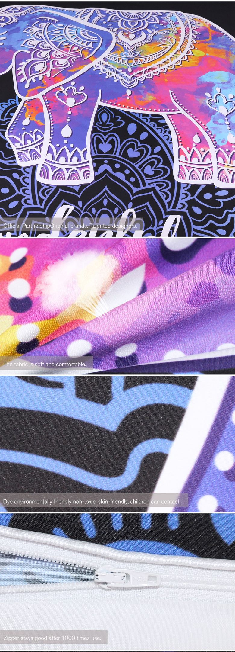 wonderful day colorful elephant duvet cover bedding set 7081