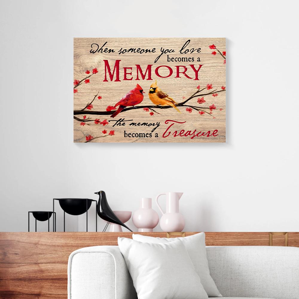 wood cardinal love canvas prints wall art decor 5068