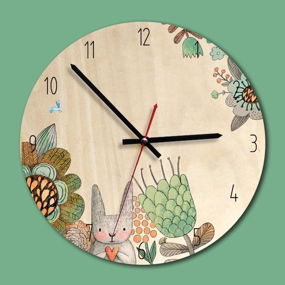 wooden creative wall clock living room childrens room wall decoration 4263