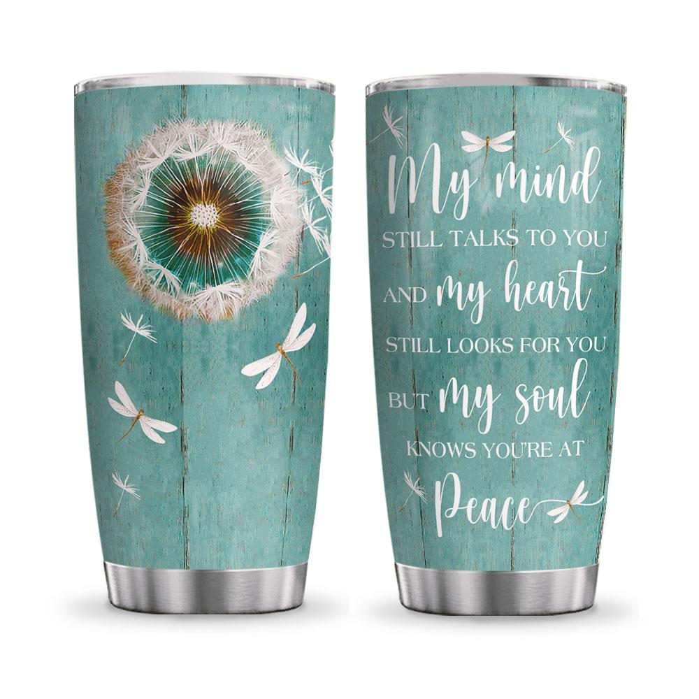 wooden style dandelion faith my soul knows personalized stainless steel tumbler 4481