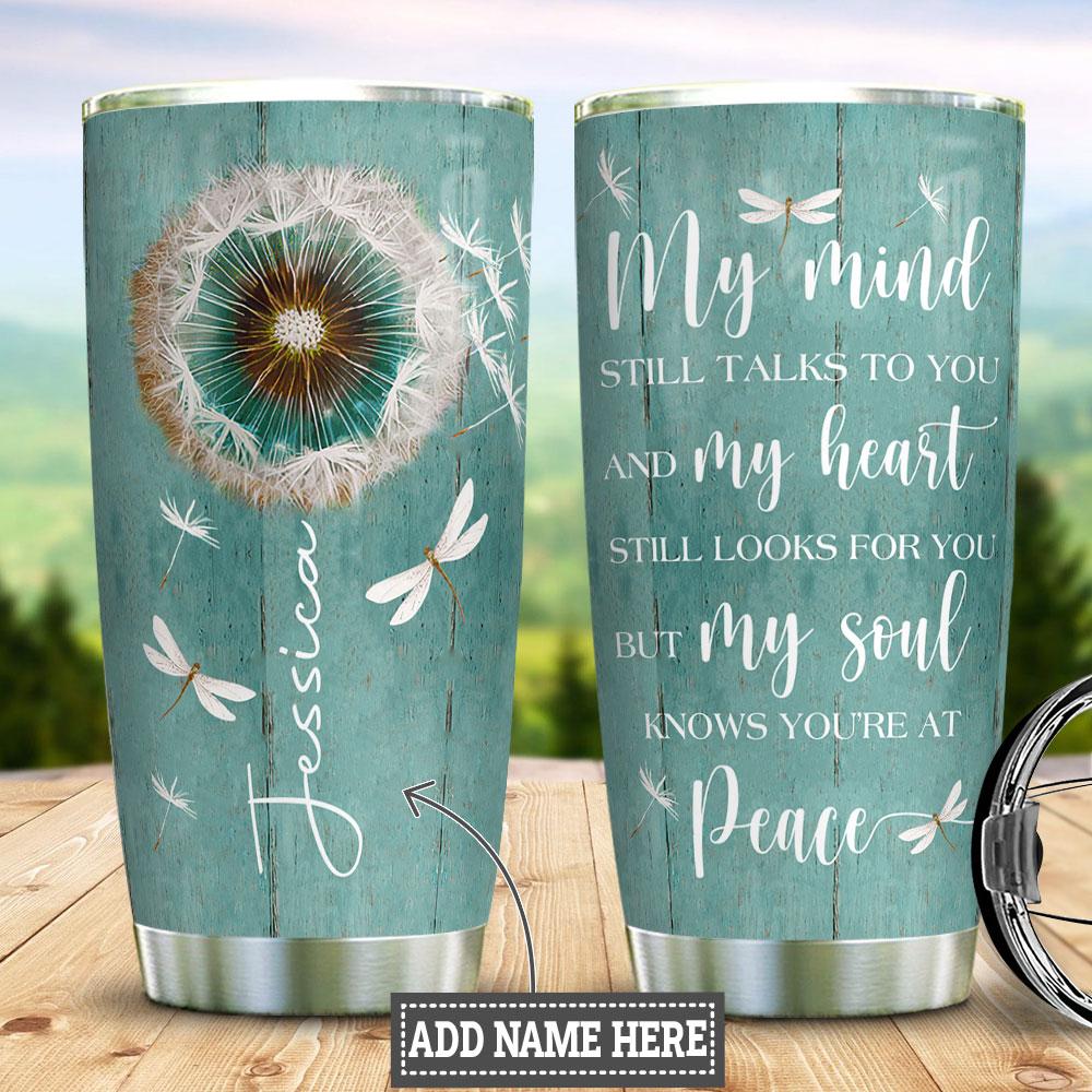 wooden style dandelion faith my soul knows personalized stainless steel tumbler 8808