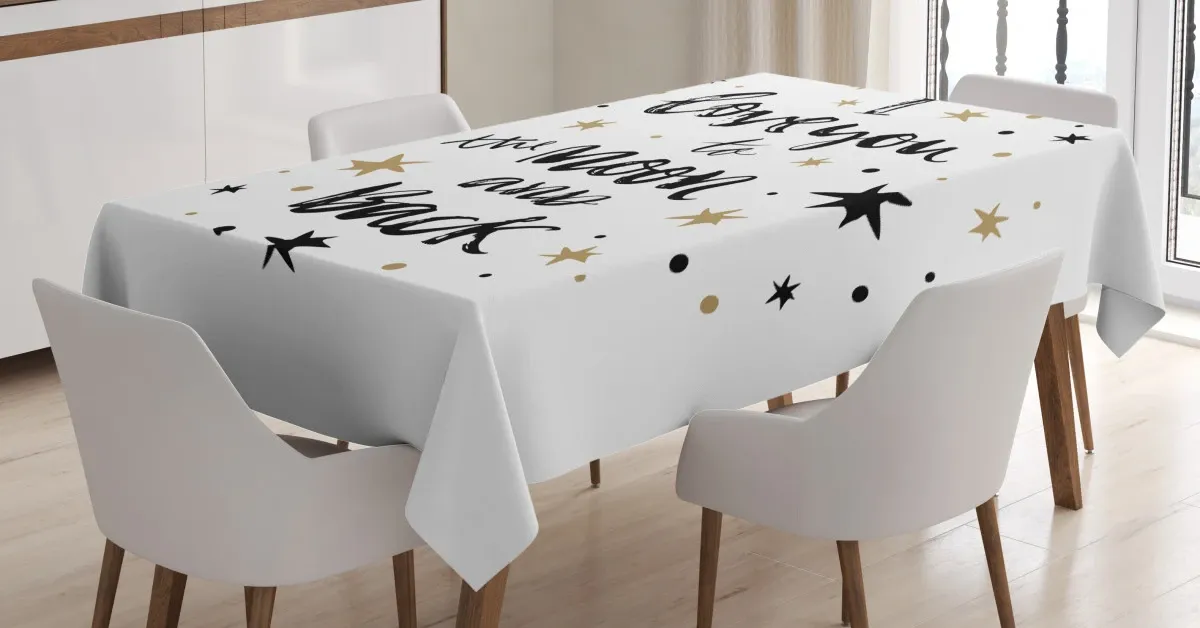 words stars modern 3d printed tablecloth table decor 4790