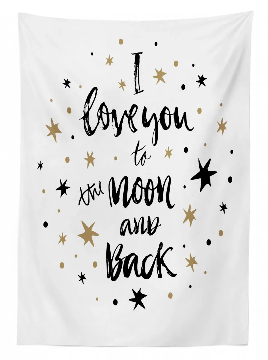 words stars modern 3d printed tablecloth table decor 6290