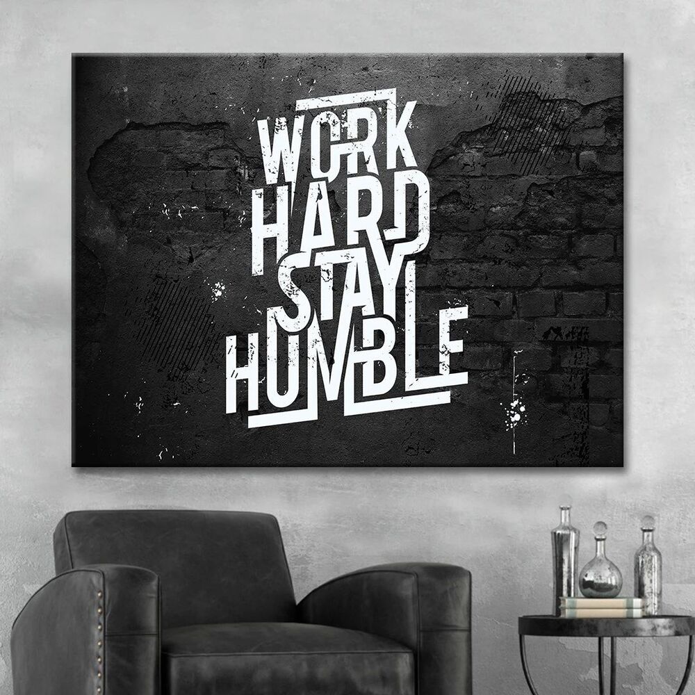 Work Hard Stay Humble Motivational Positive Canvas Print - Wall Art Decor work hard stay humble motivational positive canvas print wall art decor 8340