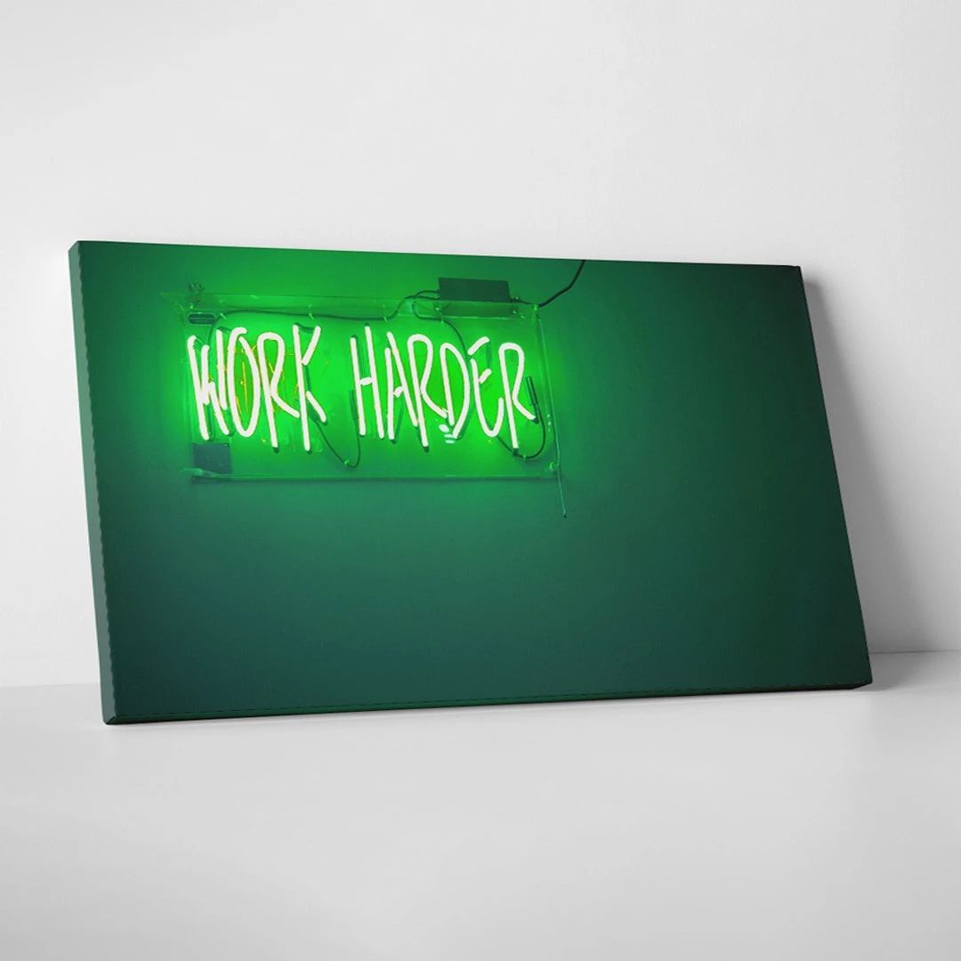 work harder motivational positive canvas print wall art decor 1357