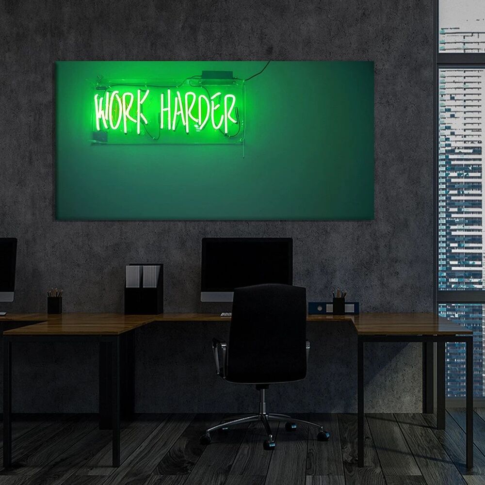 work harder motivational positive canvas print wall art decor 1901