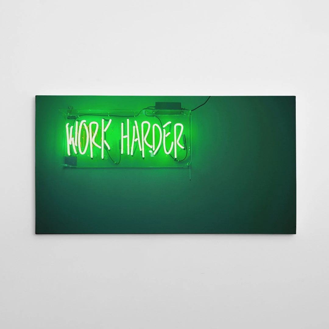 work harder motivational positive canvas print wall art decor 2607