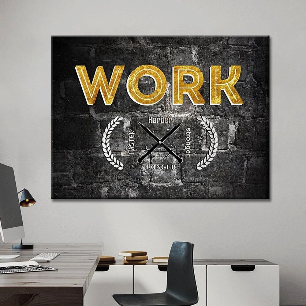 Work Harder Vault V2 Motivational Positive Canvas Print - Wall Art Decor work harder vault v2 motivational positive canvas print wall art decor 2243