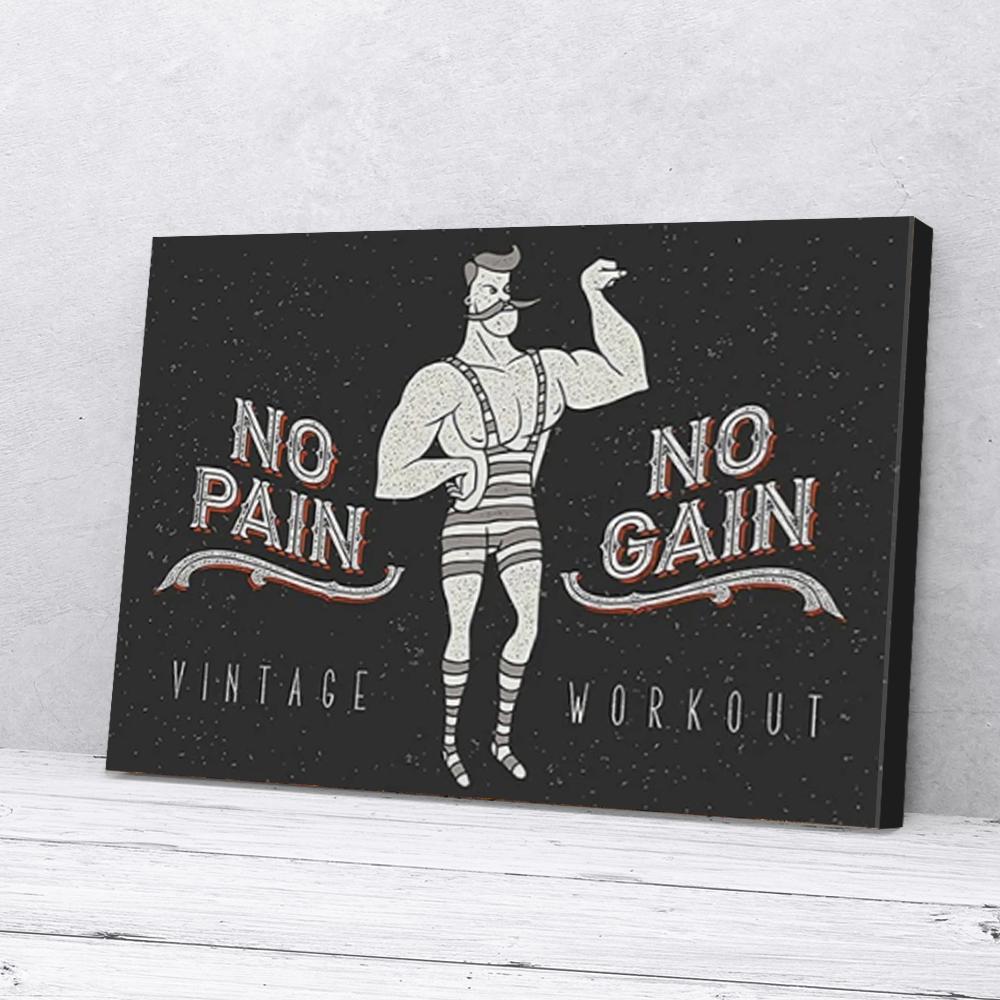 workout no pain no gain canvas prints wall art decor 4127