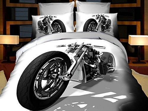 World Of Cotton Black Chopper Cruiser 3D Premium Bedding Set Bedroom Decor world of cotton black chopper cruiser 3d premium bedding set bedroom decor 4261