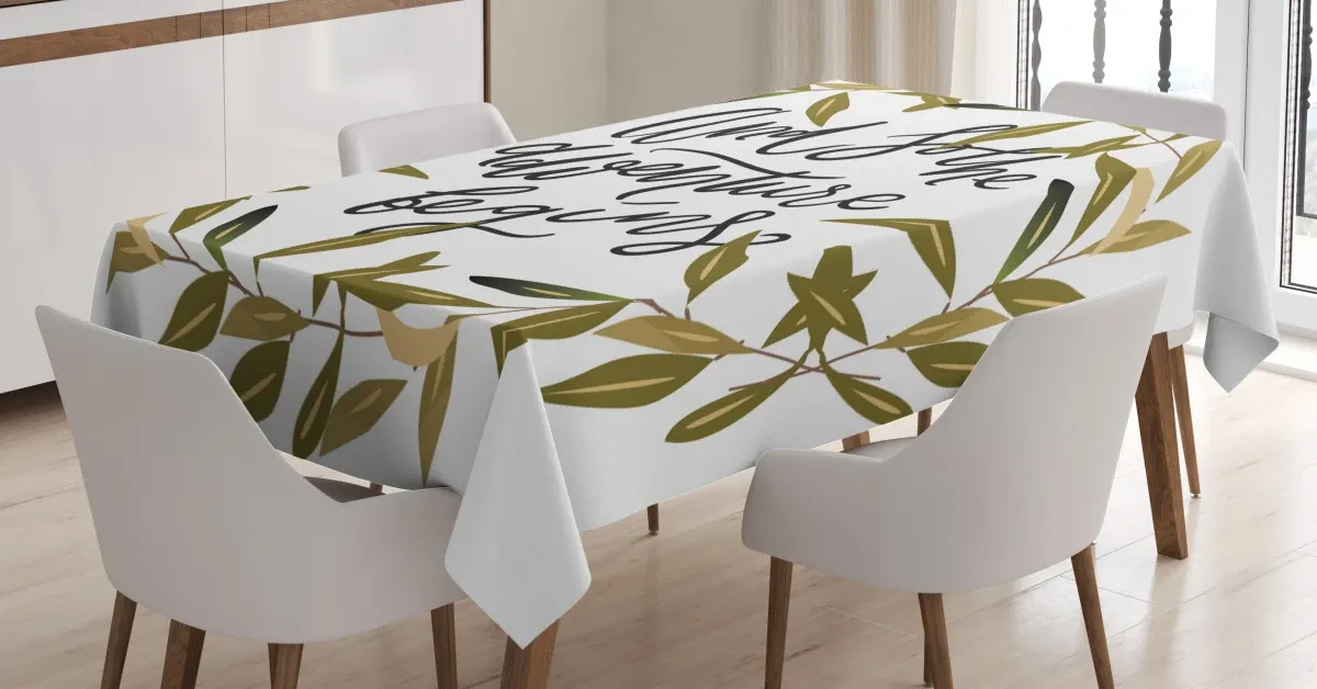 wreath frame foliage leaves 3d printed tablecloth table decor 5705