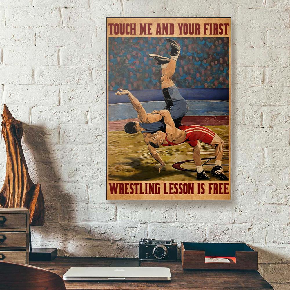wrestling lesson canvas prints wall art decor 3903