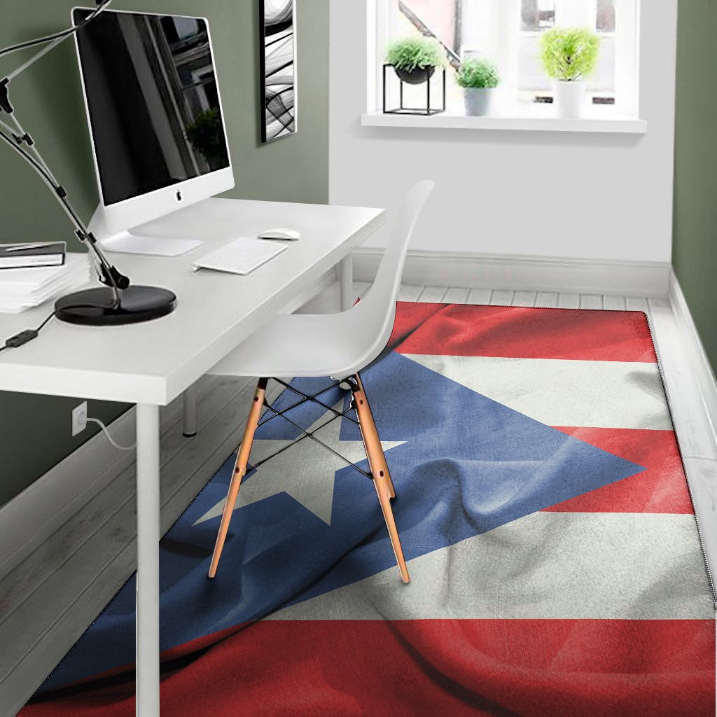 wrinkled puerto rican flag print area rug floor decor 1580