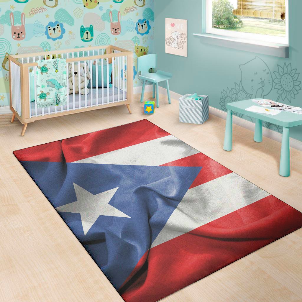 wrinkled puerto rican flag print area rug floor decor 5948