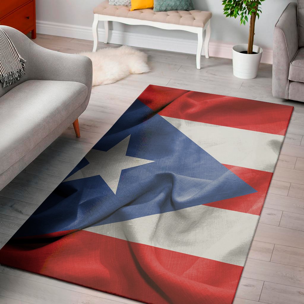 wrinkled puerto rican flag print area rug floor decor 6510