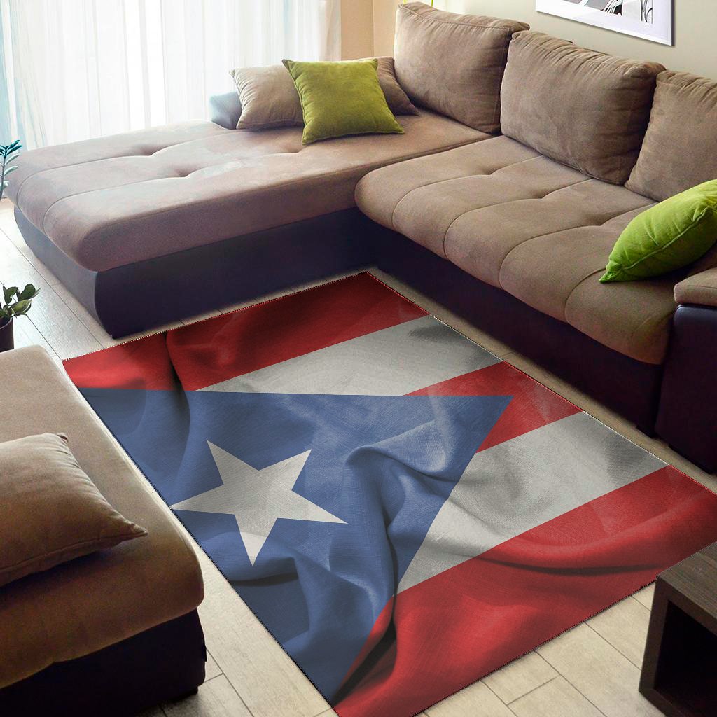 wrinkled puerto rican flag print area rug floor decor 6989