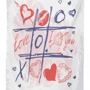 xoxo game with lips 3d printed tablecloth table decor 3240
