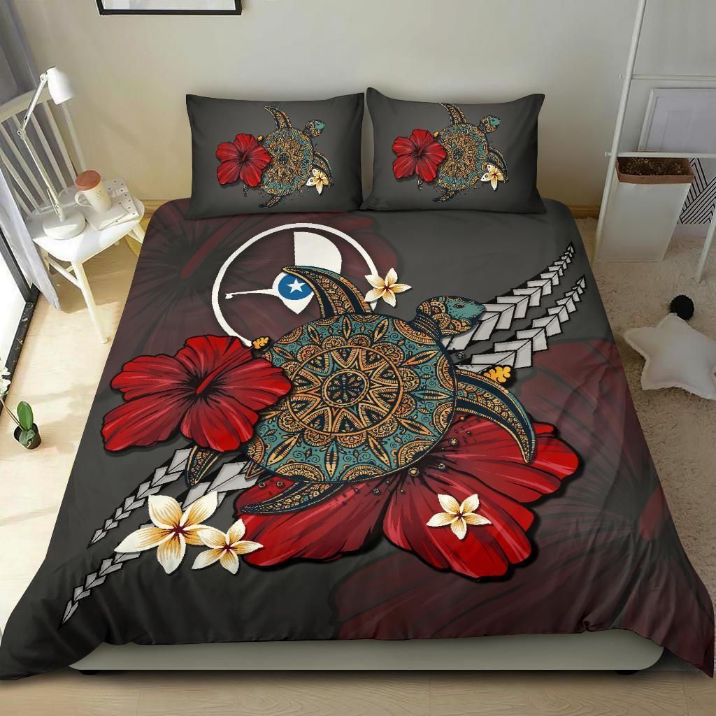 yap yellow turtle tribal bedding set bedroom decor 3519