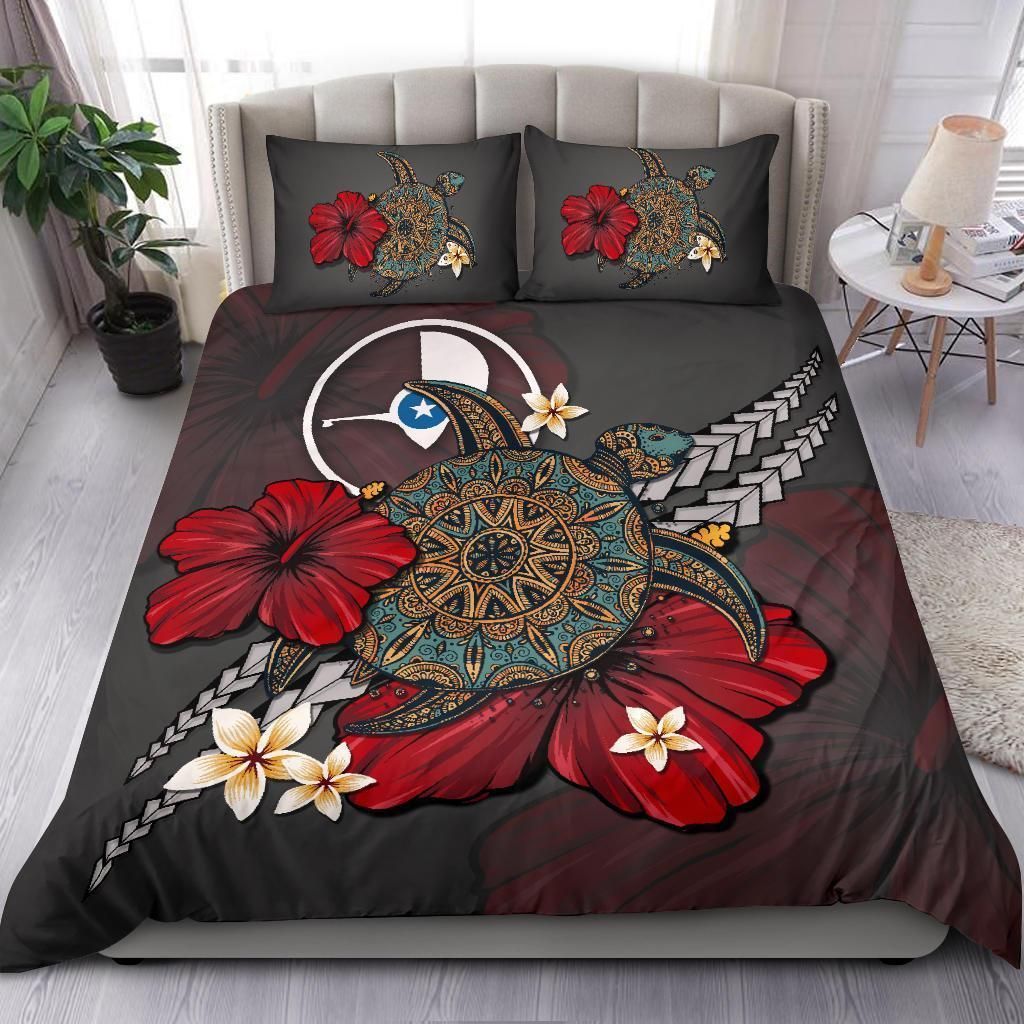 yap yellow turtle tribal bedding set bedroom decor 3719