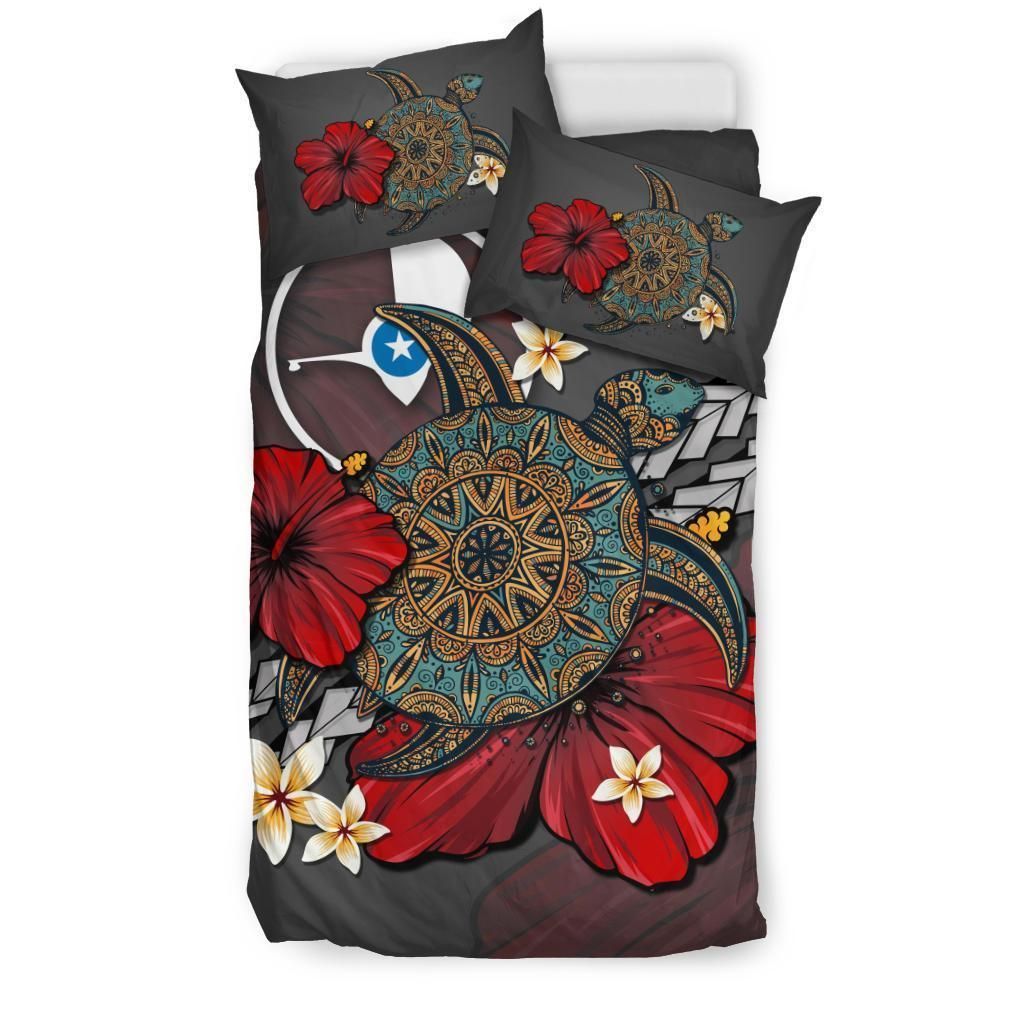 yap yellow turtle tribal bedding set bedroom decor 5170