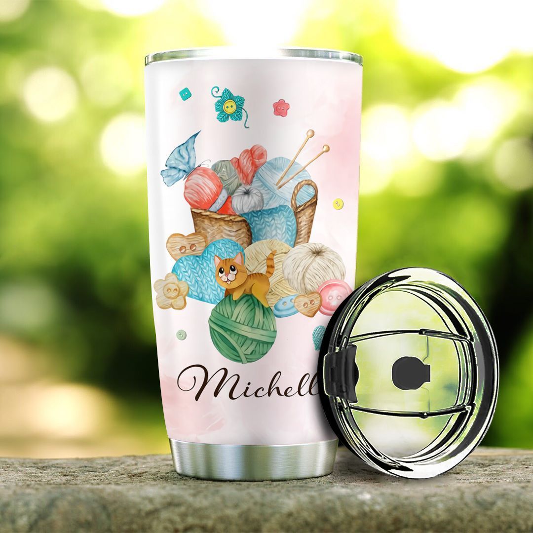yarn personalized stainless steel tumbler 2910