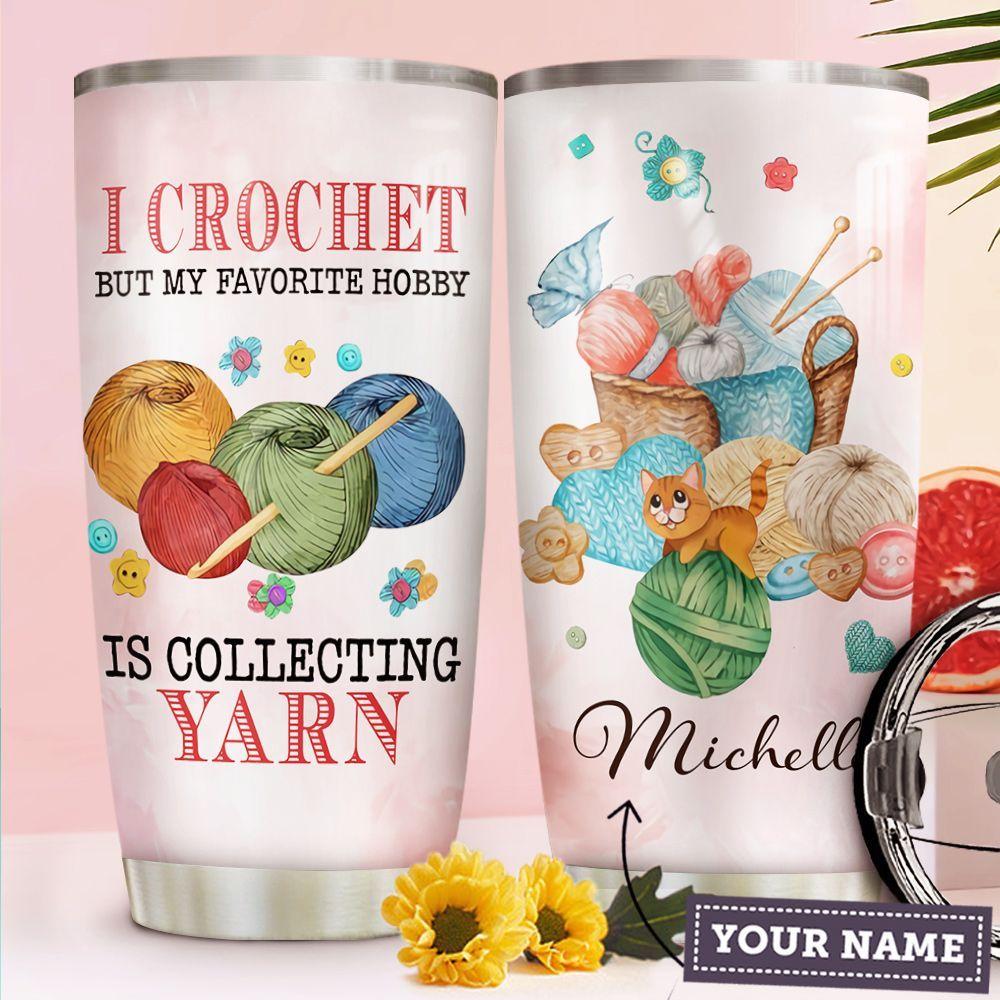 yarn personalized stainless steel tumbler 8486
