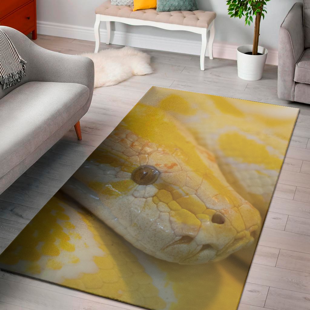 yellow and white python snake print area rug floor decor 5601