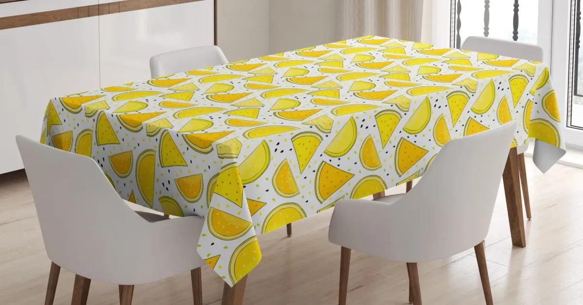 yellow color palette slices 3d printed tablecloth table decor 7616