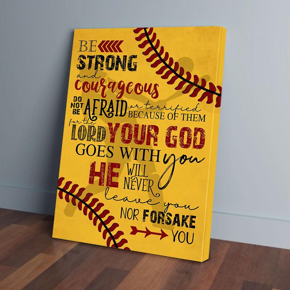yellow softball vertical canvas prints wall art decor 1748