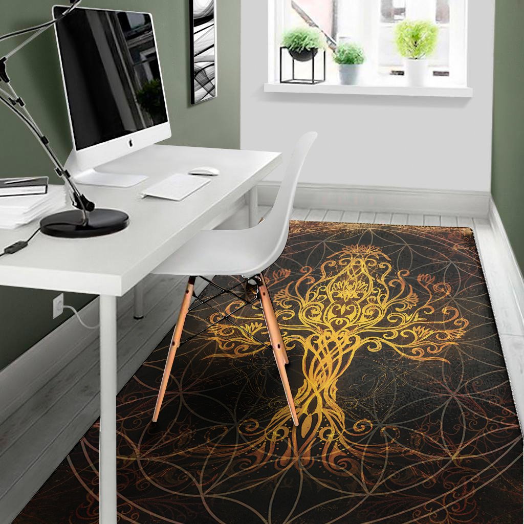 yggdrasil tree of life print area rug floor decor 8974
