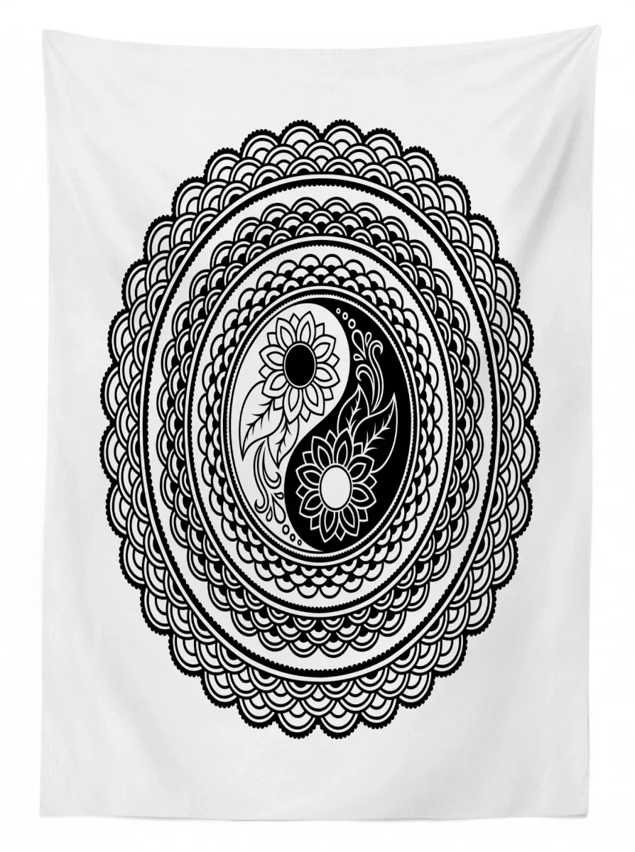 yin yang 3d printed tablecloth table decor 5589