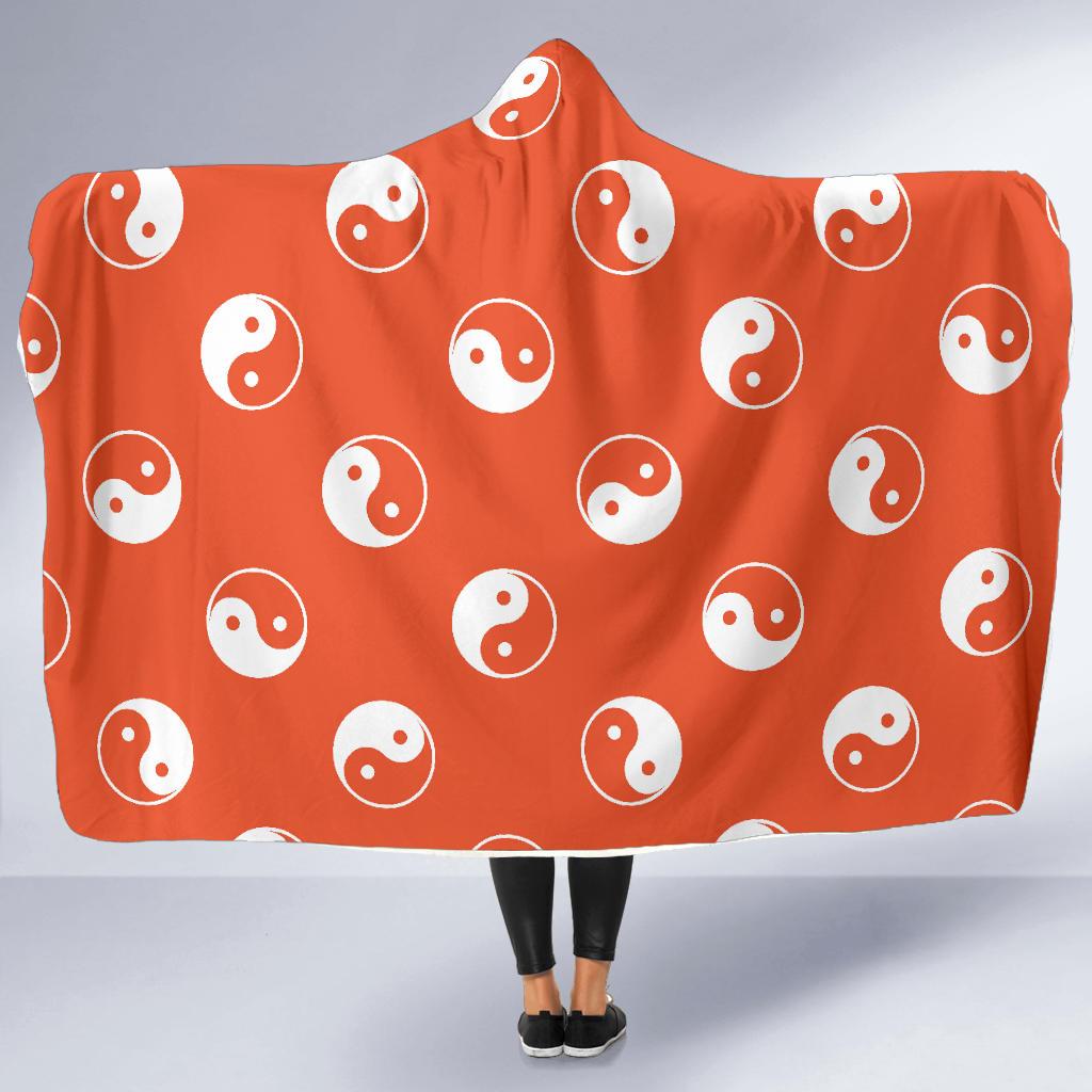 Yin Yang Print Pattern Hooded Blanket Cloak Blanket yin yang print pattern hooded blanket cloak blanket 6420