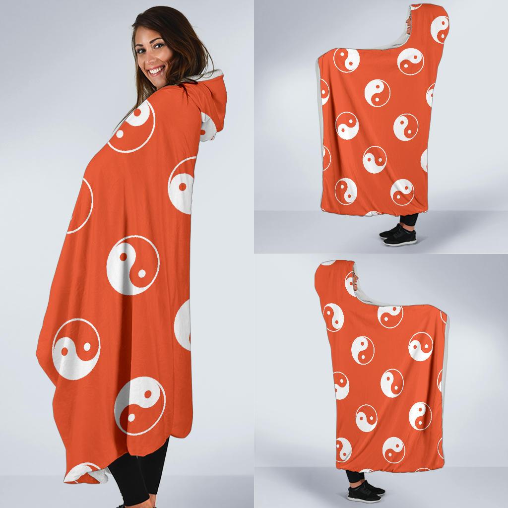 Yin Yang Print Pattern Hooded Blanket Cloak Blanket yin yang print pattern hooded blanket cloak blanket 8658