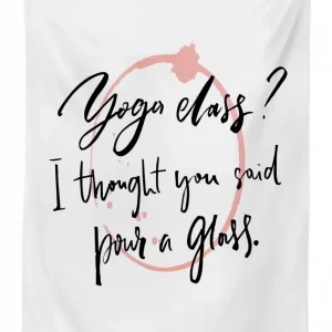yoga class wine glass 3d printed tablecloth table decor 6500
