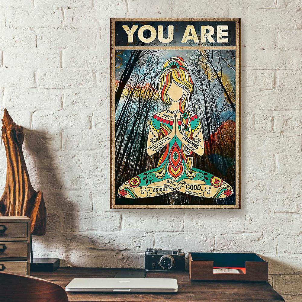yoga girl canvas prints wall art decor 4558