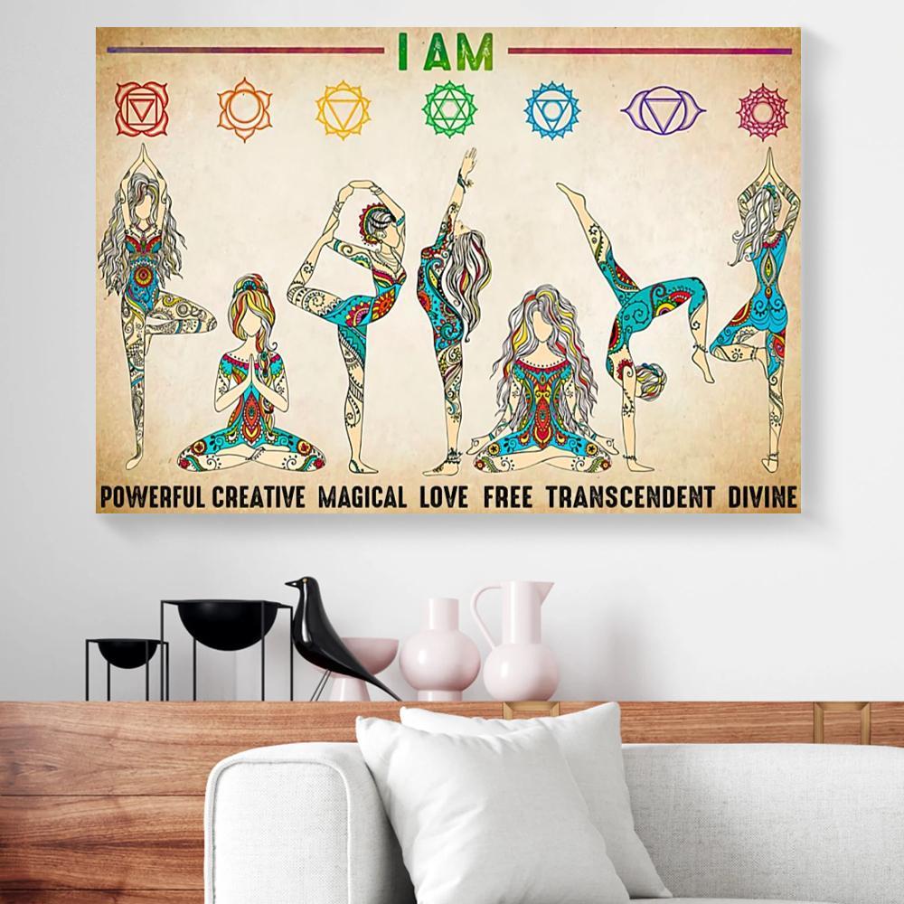 yoga girls canvas prints wall art decor 6028