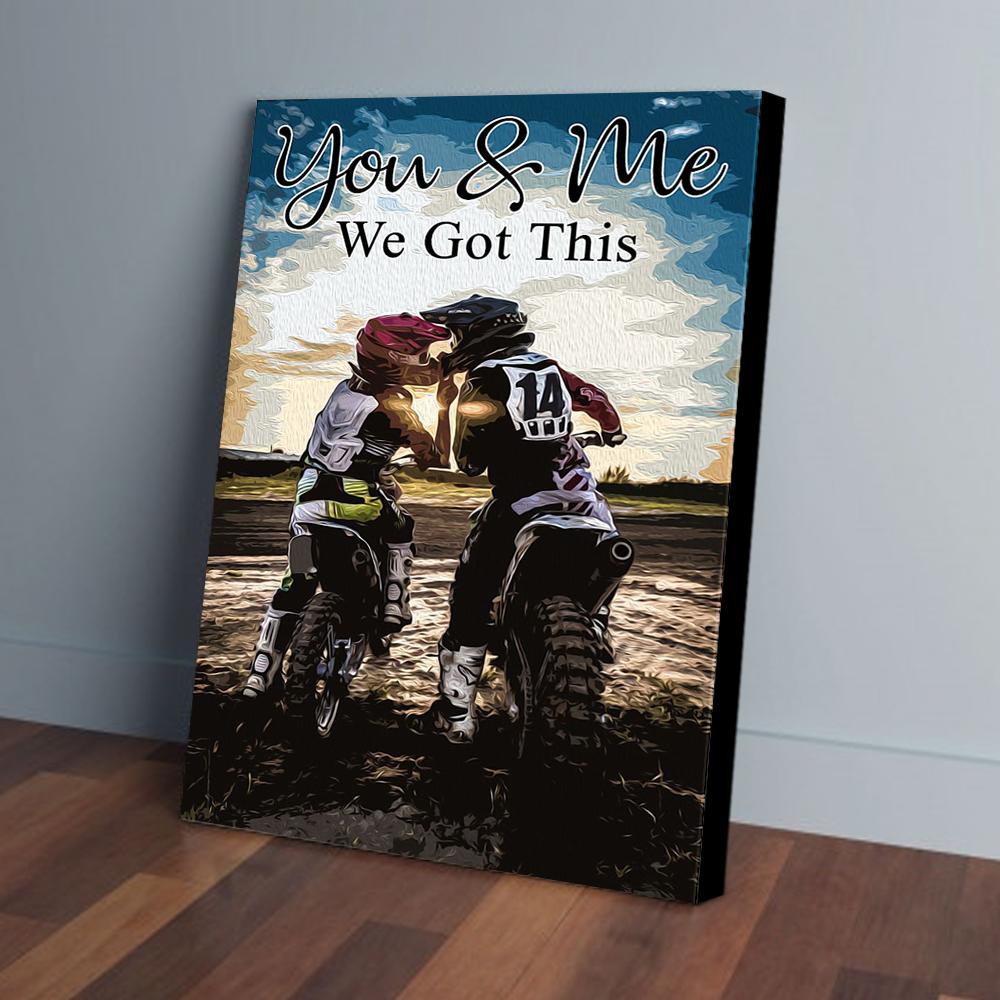 you and me we got this motorcycle canvas prints wall art decor 3161
