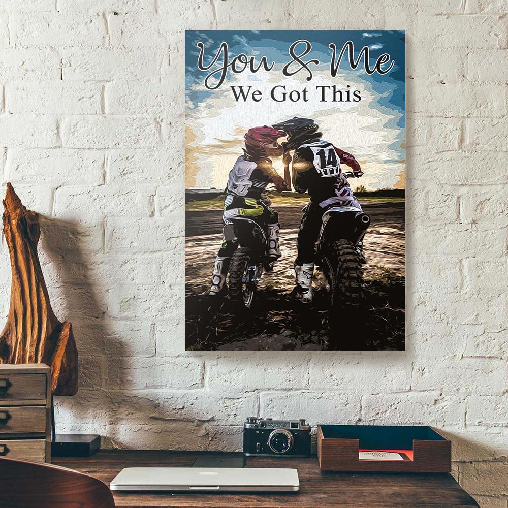 you and me we got this motorcycle canvas prints wall art decor 8826