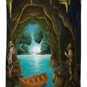 young explorers in a cave 3d printed tablecloth table decor 4340