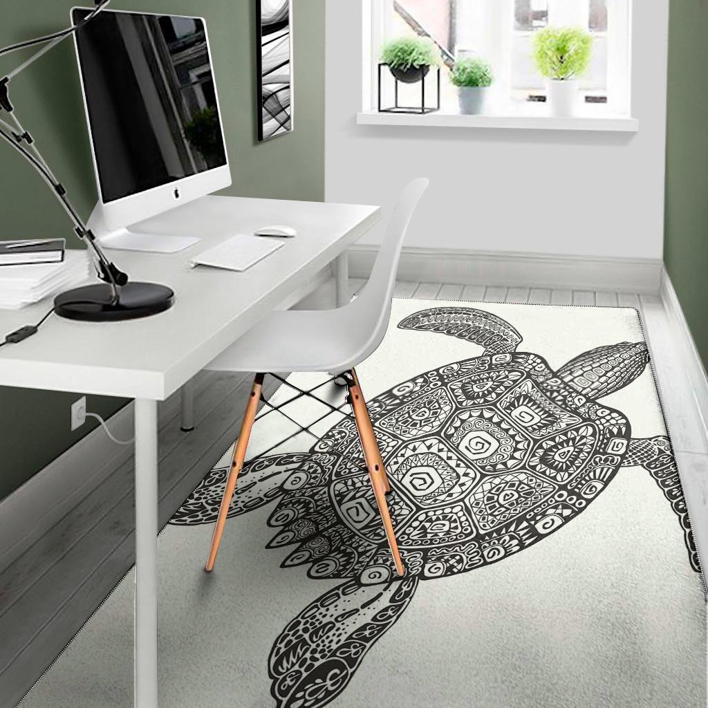 zentangle sea turtle print area rug floor decor 8807