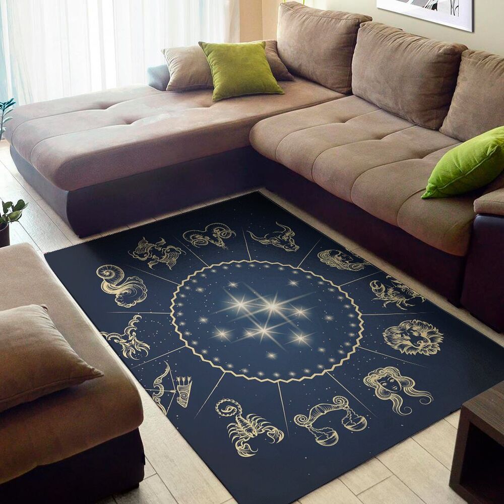 zodiac astrology symbols print area rug floor decor 2351