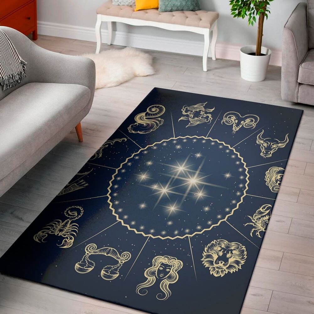 zodiac astrology symbols print area rug floor decor 5651